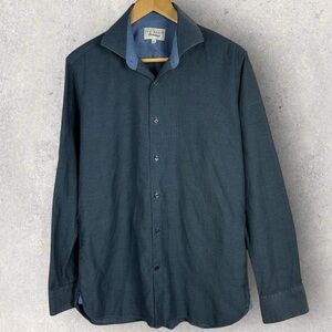 Ted Baker Endurance Long Sleeve Collared Dress Shirt Mens Size 16 Button Up Blue